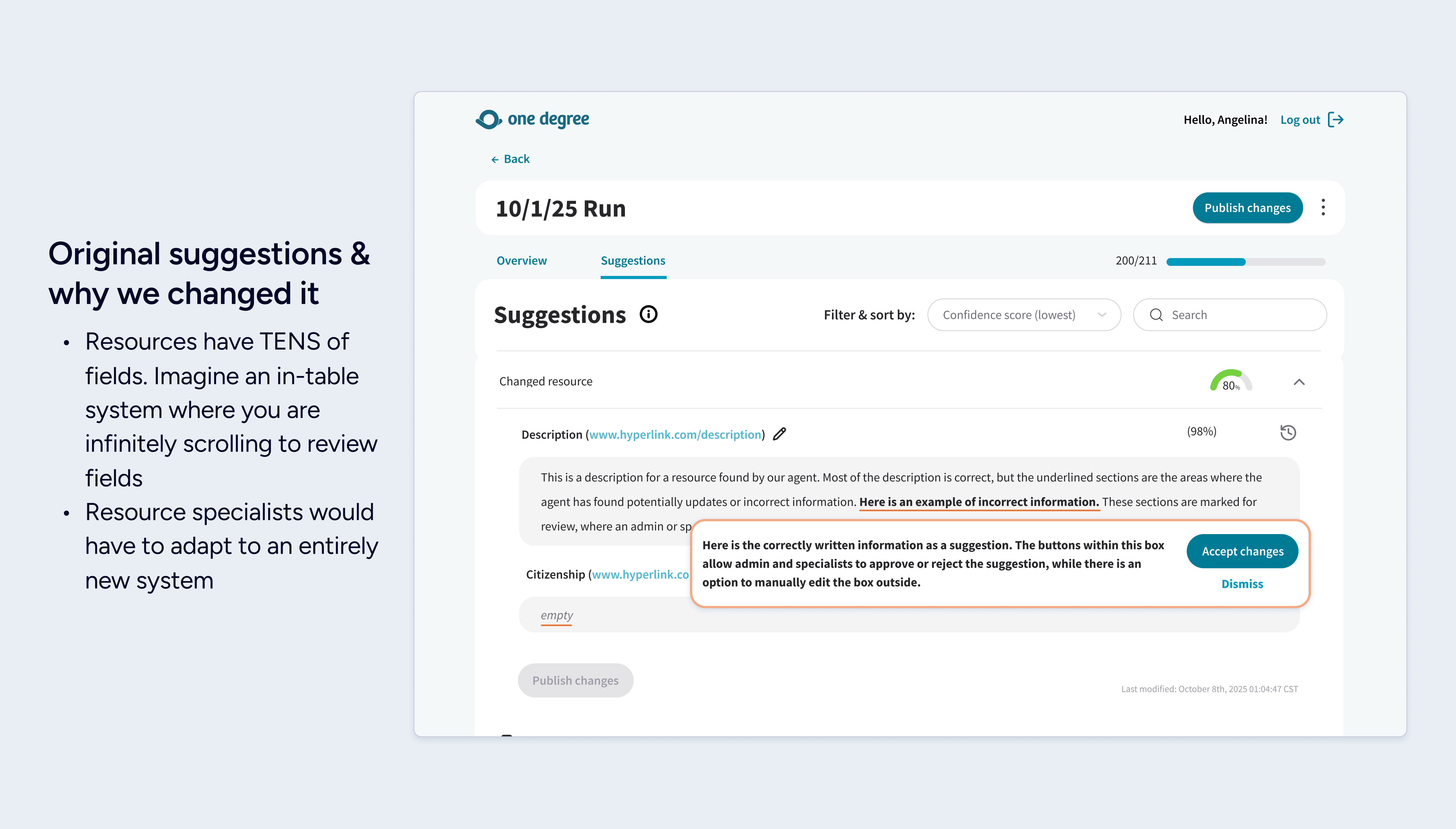 Wireframe — review flow