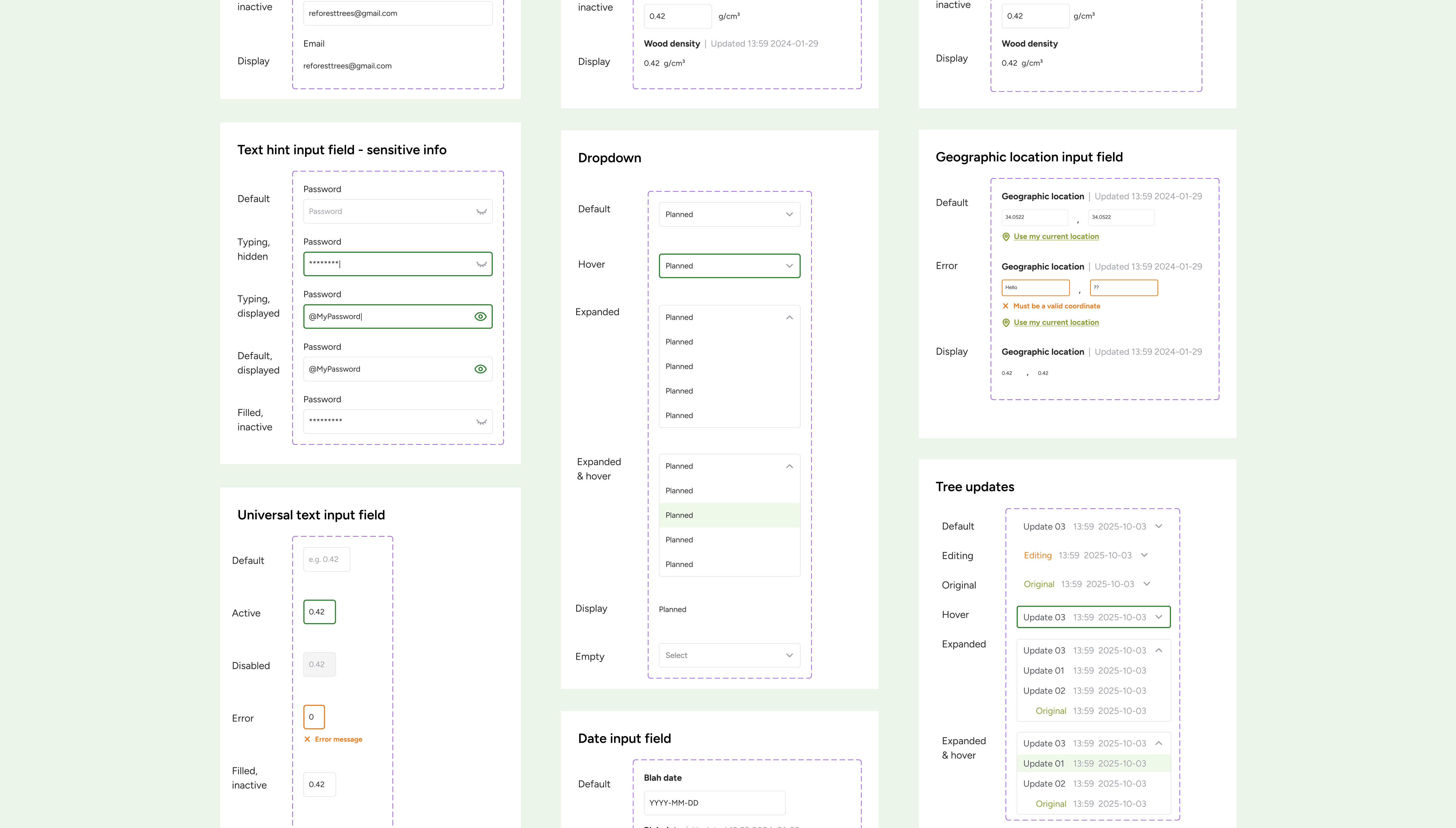 Reforest Trees components