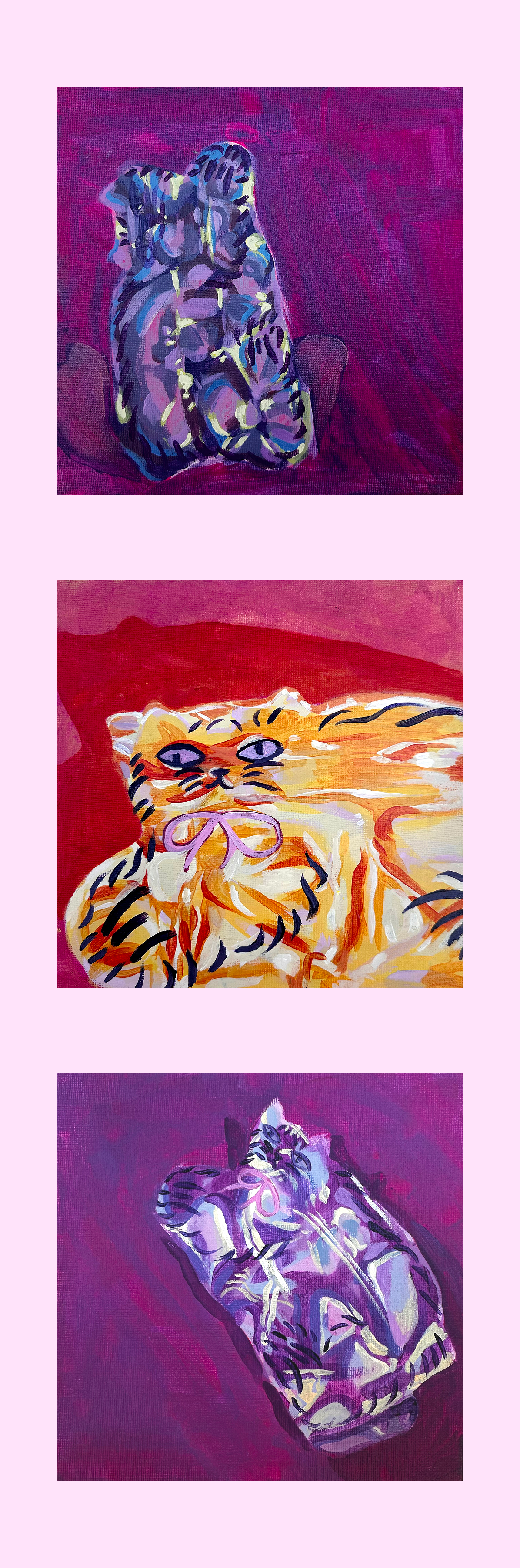 Cats triptych